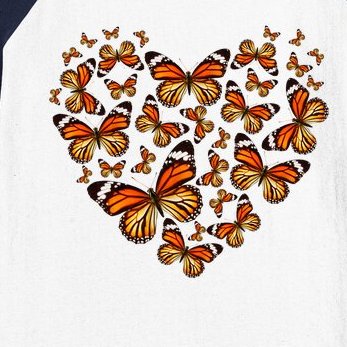 Monarch Butterfly Heart Baseball Sleeve Shirt