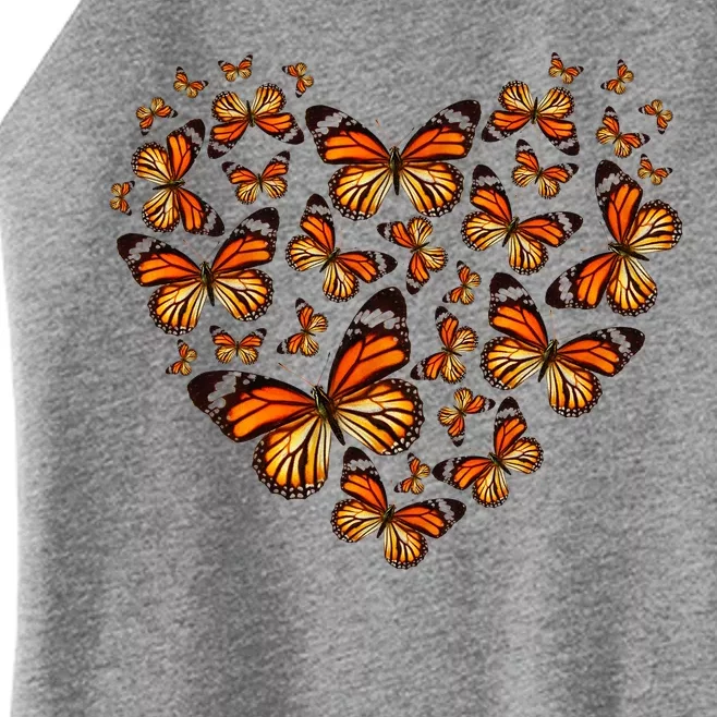 Monarch Butterfly Heart Women’s Perfect Tri Rocker Tank