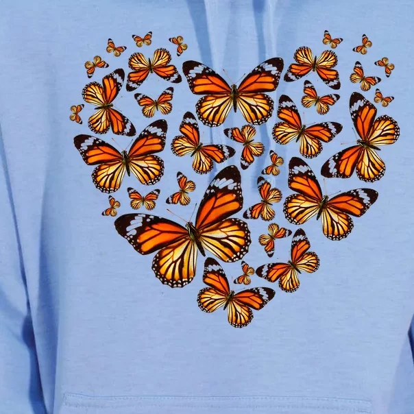 Monarch Butterfly Heart Unisex Surf Hoodie