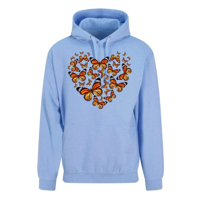 Monarch Butterfly Heart Unisex Surf Hoodie