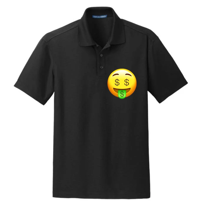 Money Emoji Dry Zone Grid Performance Polo