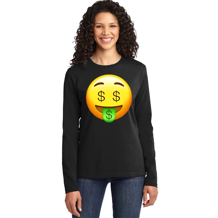 Money Emoji Ladies Long Sleeve Shirt