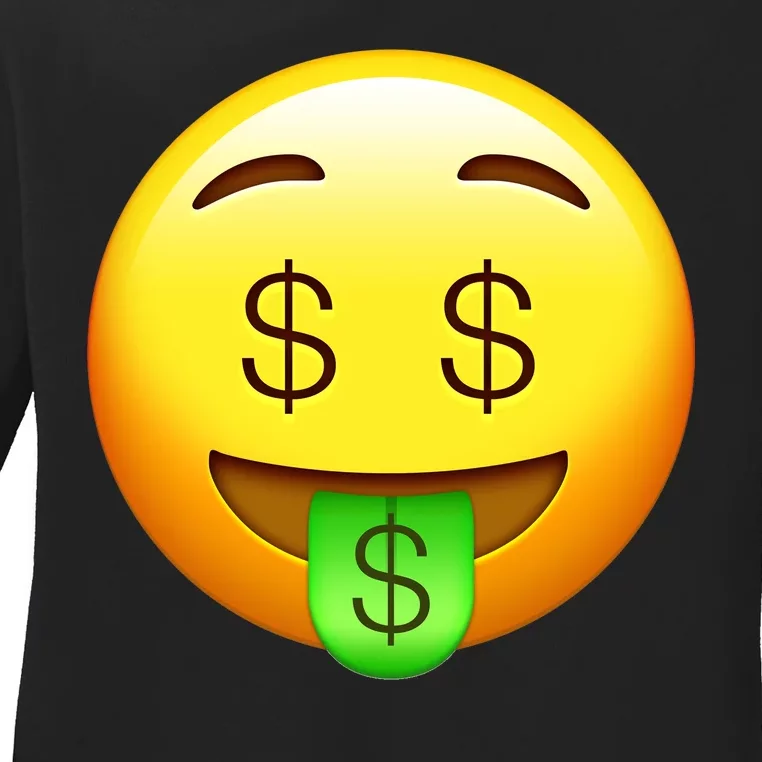 Money Emoji Ladies Long Sleeve Shirt