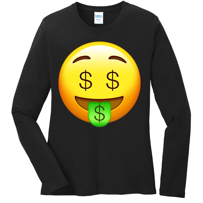 Money Emoji Ladies Long Sleeve Shirt