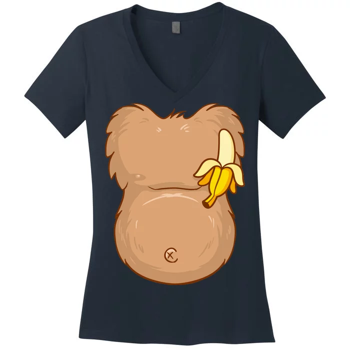 Monkey Ape Belly Costume Women's V-Neck T-Shirt