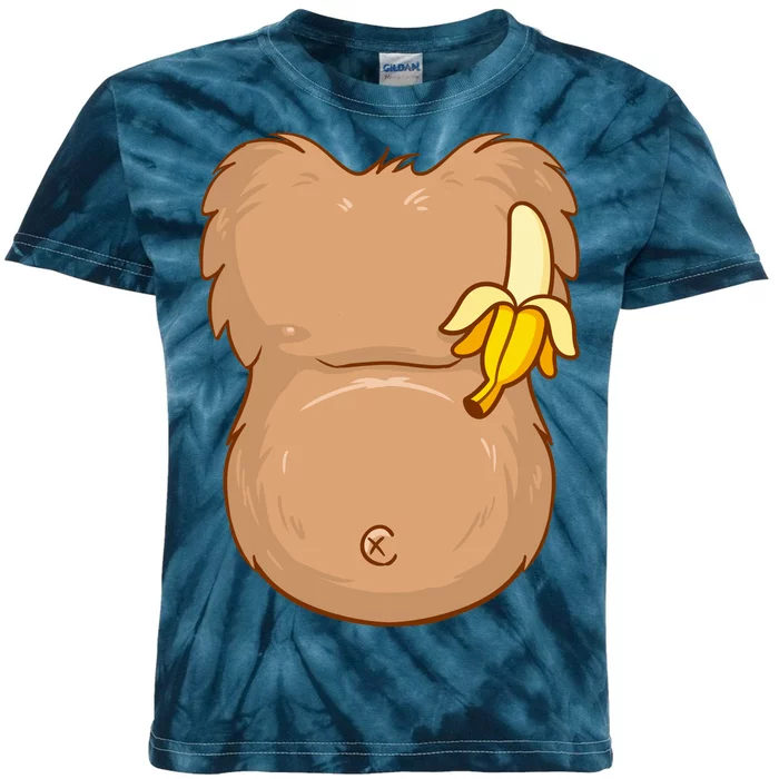 Monkey Ape Belly Costume Kids Tie-Dye T-Shirt