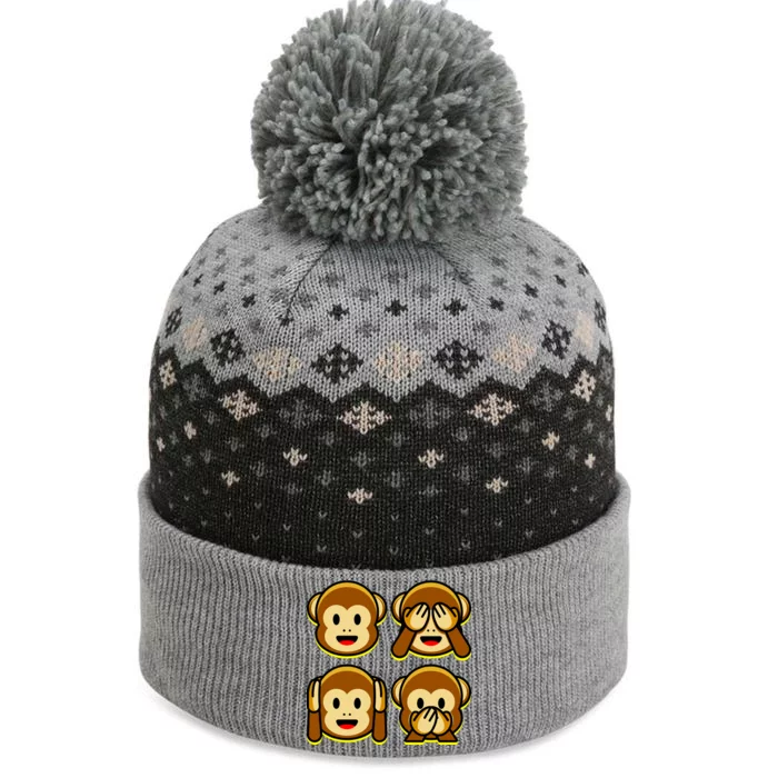 Monkey Emoji Smiley Face The Baniff Cuffed Pom Beanie