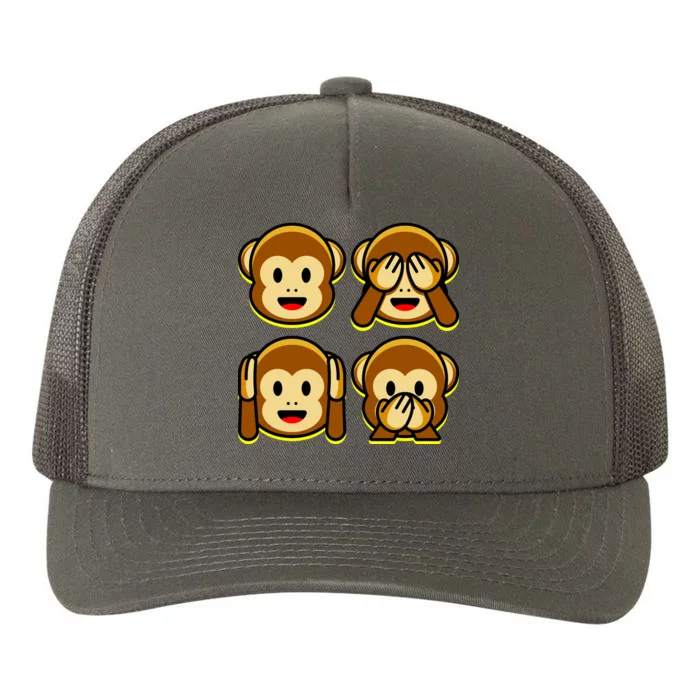 Monkey Emoji Smiley Face Yupoong Adult 5-Panel Trucker Hat