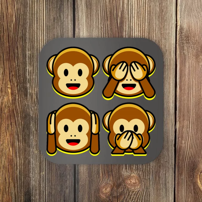 Monkey Emoji Smiley Face Coaster