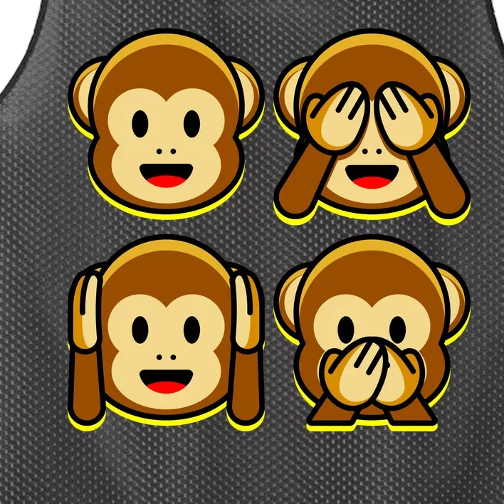 Monkey Emoji Smiley Face Mesh Reversible Basketball Jersey Tank