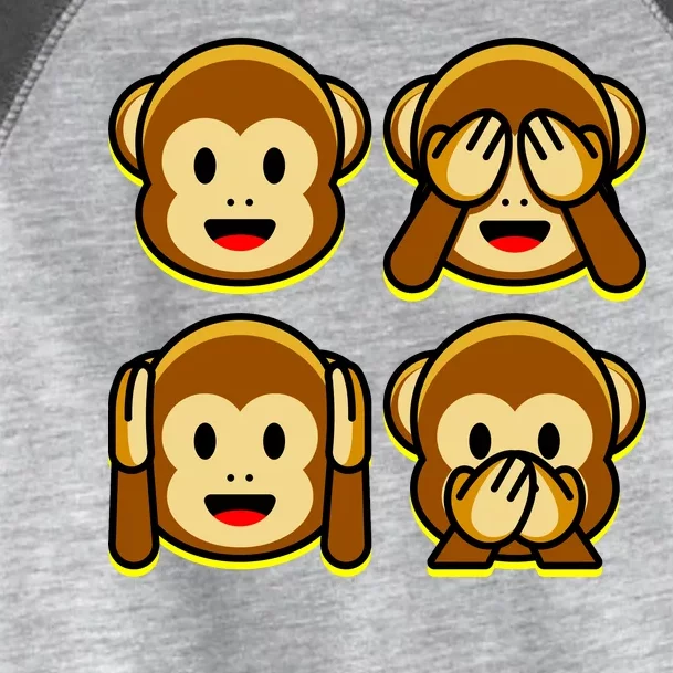 Monkey Emoji Smiley Face Toddler Fine Jersey T-Shirt