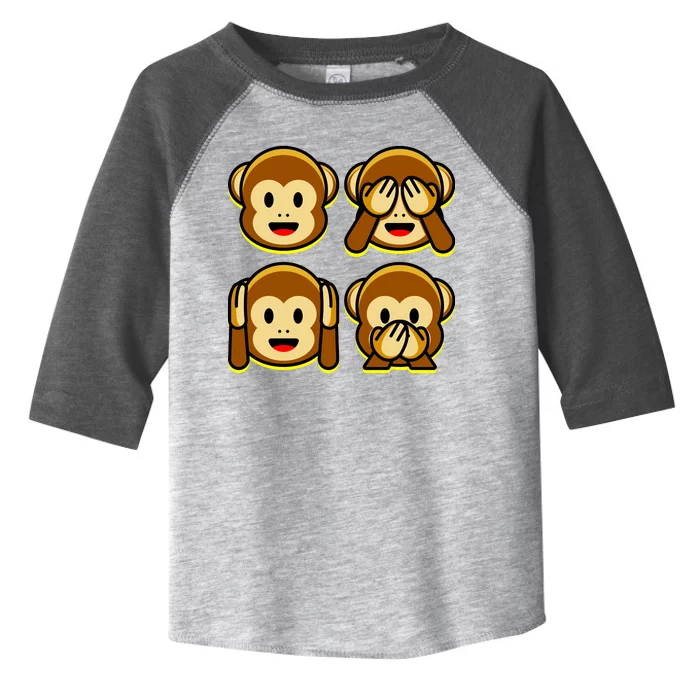 Monkey Emoji Smiley Face Toddler Fine Jersey T-Shirt