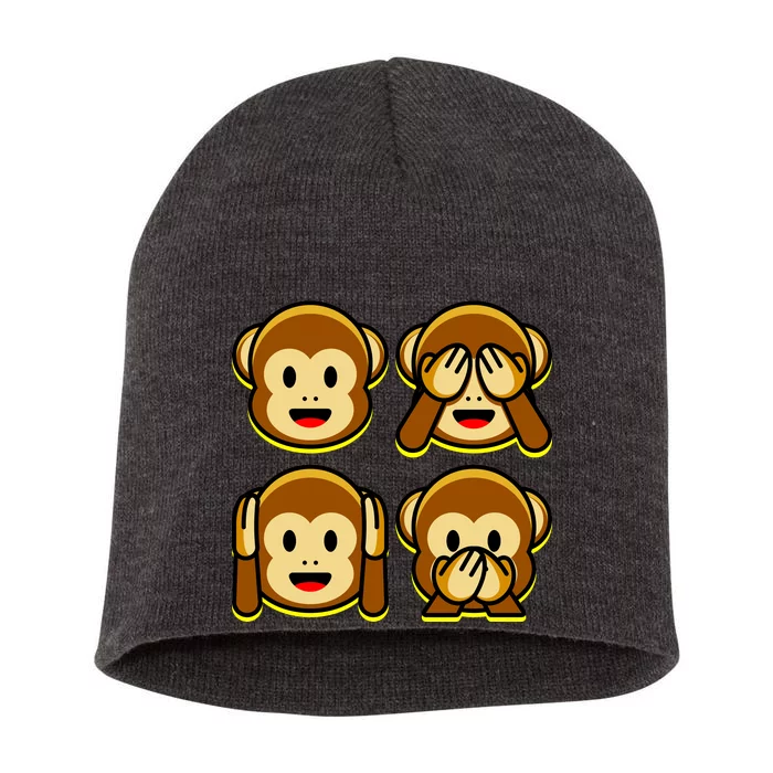 Monkey Emoji Smiley Face Short Acrylic Beanie