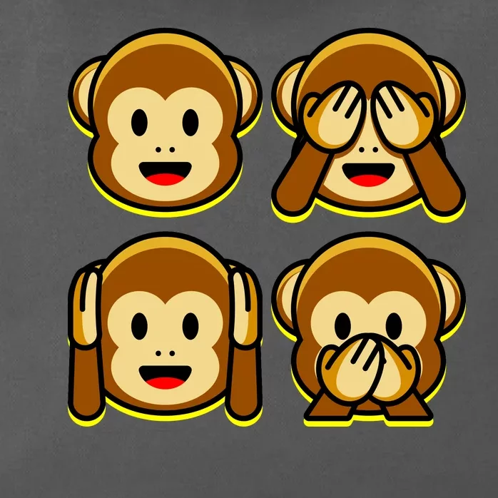 Monkey Emoji Smiley Face Zip Tote Bag