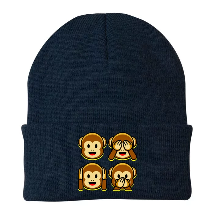 Monkey Emoji Smiley Face Knit Cap Winter Beanie