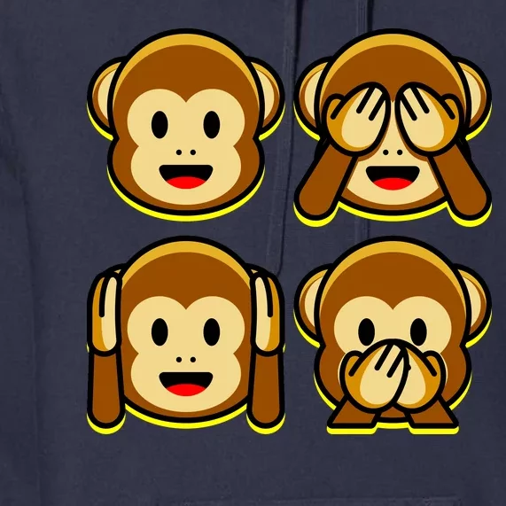 Monkey Emoji Smiley Face Premium Hoodie