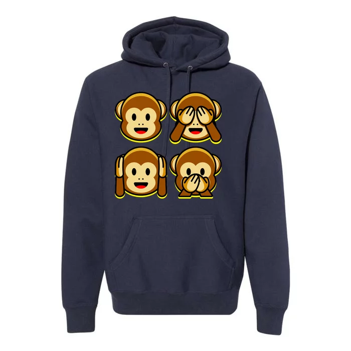 Monkey Emoji Smiley Face Premium Hoodie