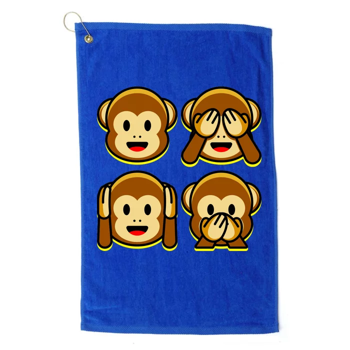 Monkey Emoji Smiley Face Platinum Collection Golf Towel