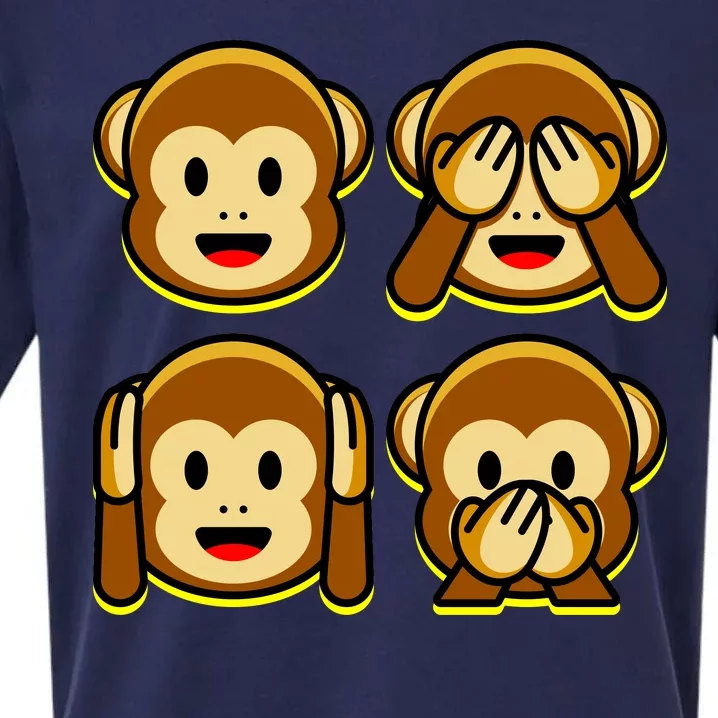 Monkey Emoji Smiley Face Sueded Cloud Jersey T-Shirt