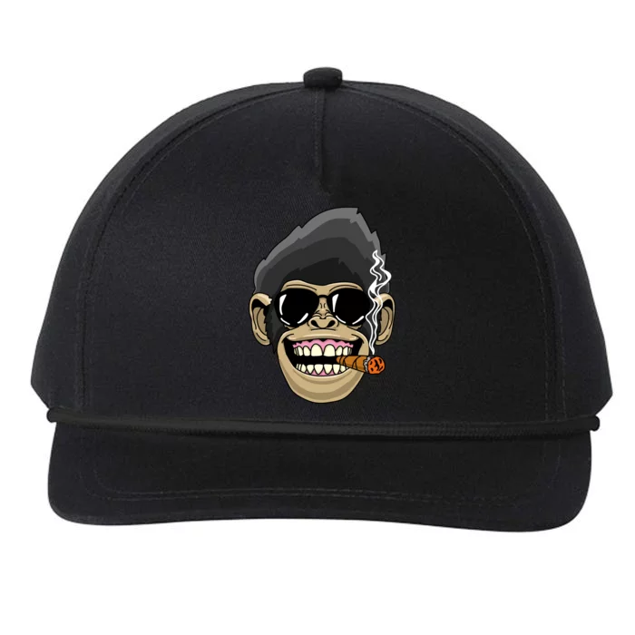 Monkey Smoking Cigar Snapback Five-Panel Rope Hat