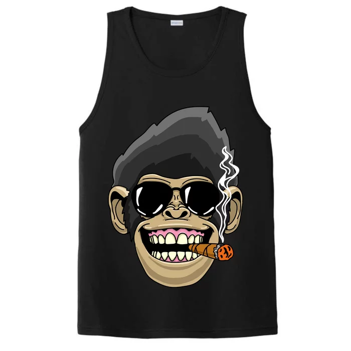 Monkey Smoking Cigar Performance Tank