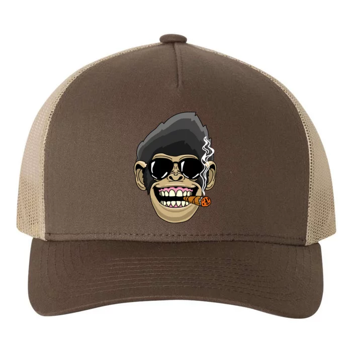 Monkey Smoking Cigar Yupoong Adult 5-Panel Trucker Hat