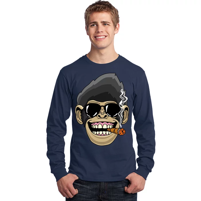 Monkey Smoking Cigar Long Sleeve Shirt