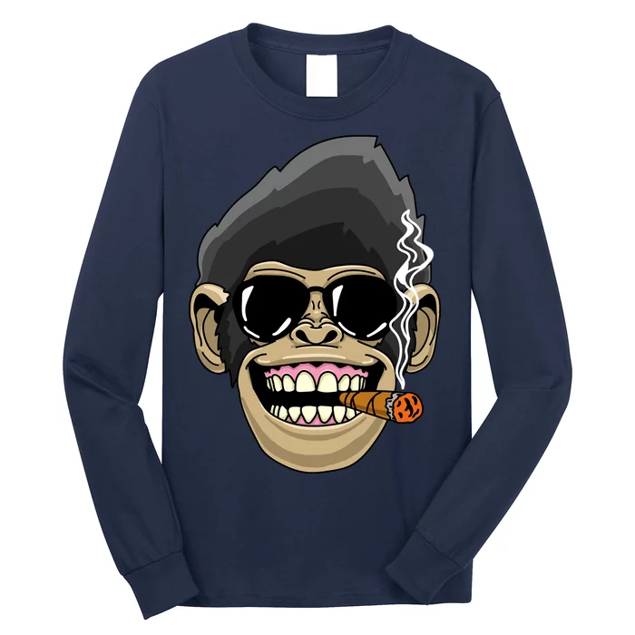 Monkey Smoking Cigar Long Sleeve Shirt