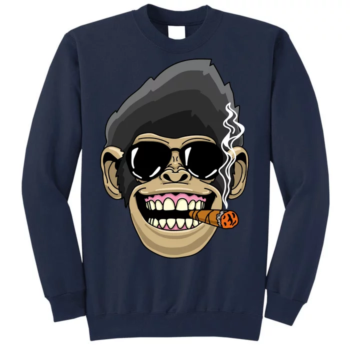 Monkey Smoking Cigar Tall Sweatshirt