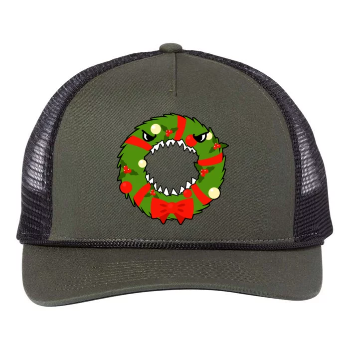 Monster Killer Christmas Wreath Retro Rope Trucker Hat Cap