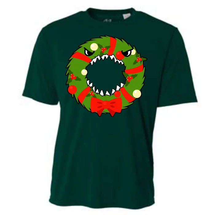 Monster Killer Christmas Wreath Cooling Performance Crew T-Shirt