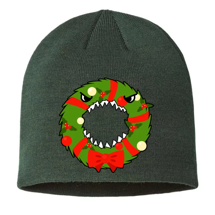 Monster Killer Christmas Wreath 8 1/2in Sustainable Knit Beanie