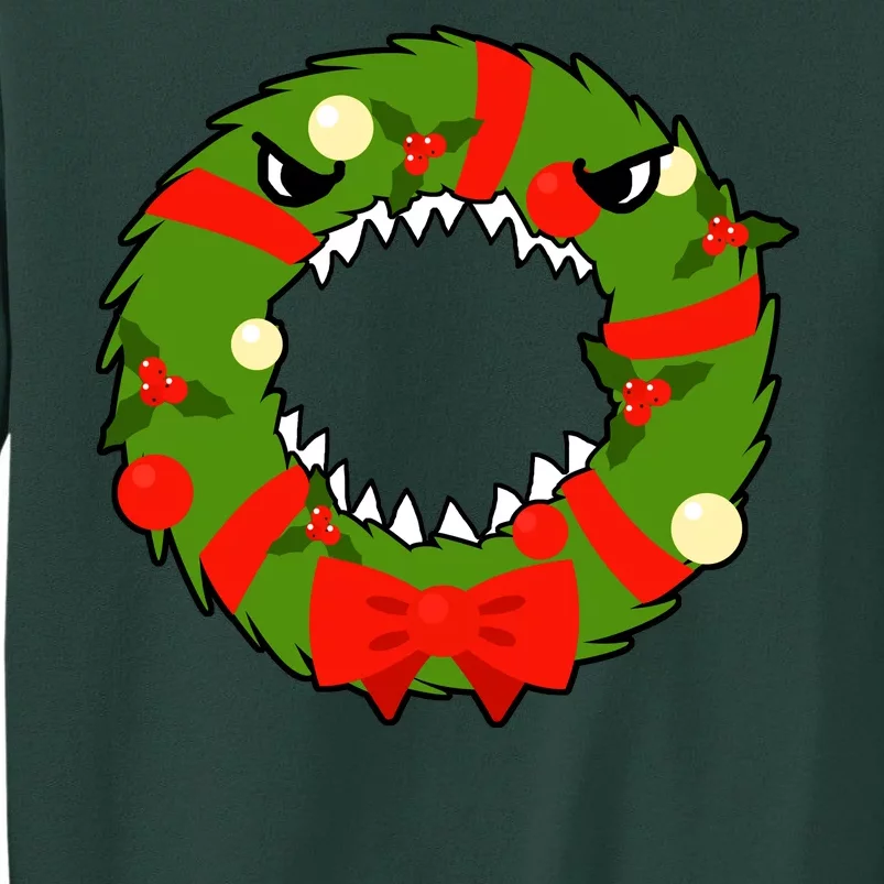 Monster Killer Christmas Wreath Tall Sweatshirt