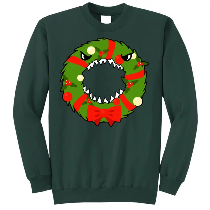 Monster Killer Christmas Wreath Tall Sweatshirt