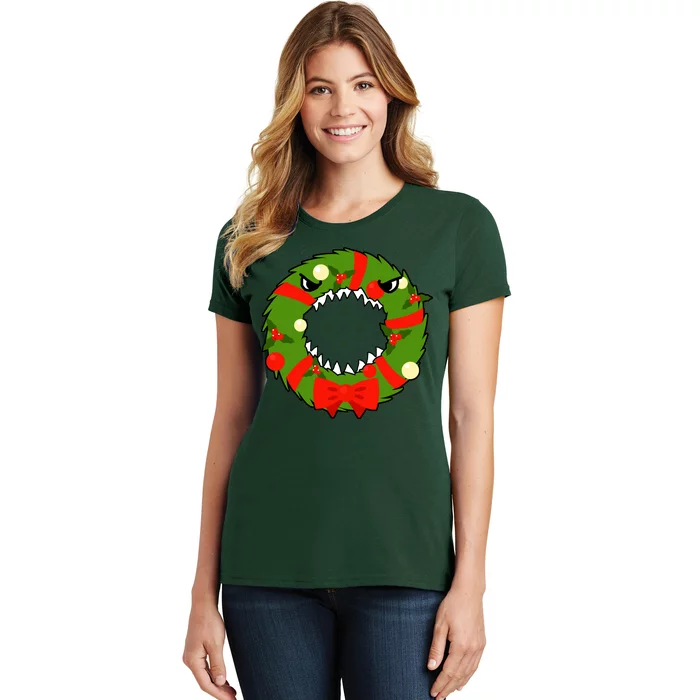 Monster Killer Christmas Wreath Women's T-Shirt