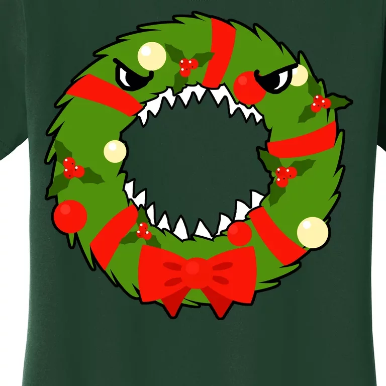 Monster Killer Christmas Wreath Women's T-Shirt