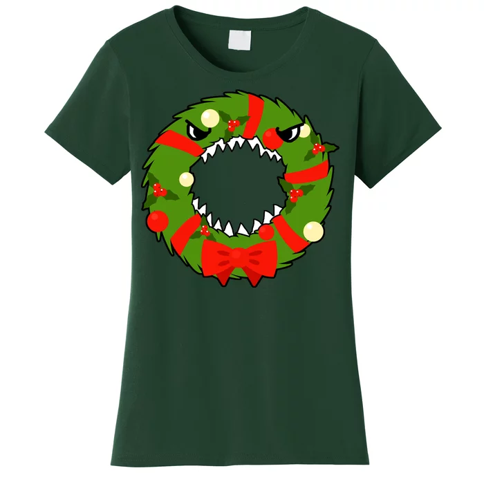 Monster Killer Christmas Wreath Women's T-Shirt