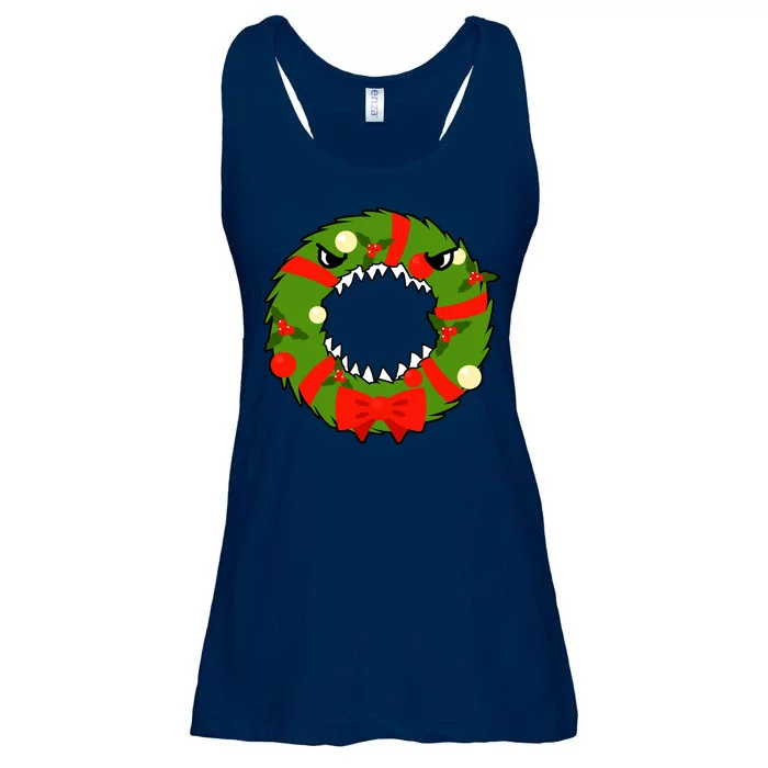 Monster Killer Christmas Wreath Ladies Essential Flowy Tank