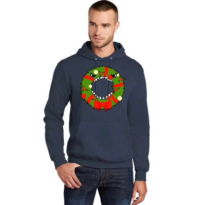 Monster Killer Christmas Wreath Tall Hoodie