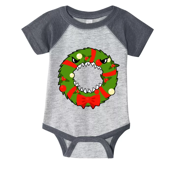 Monster Killer Christmas Wreath Infant Baby Jersey Bodysuit