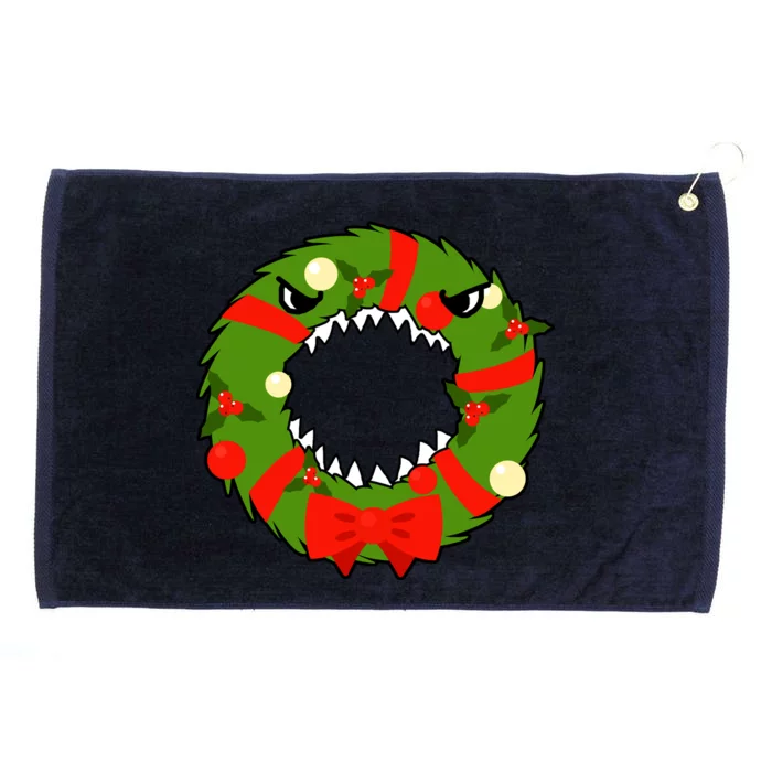 Monster Killer Christmas Wreath Grommeted Golf Towel