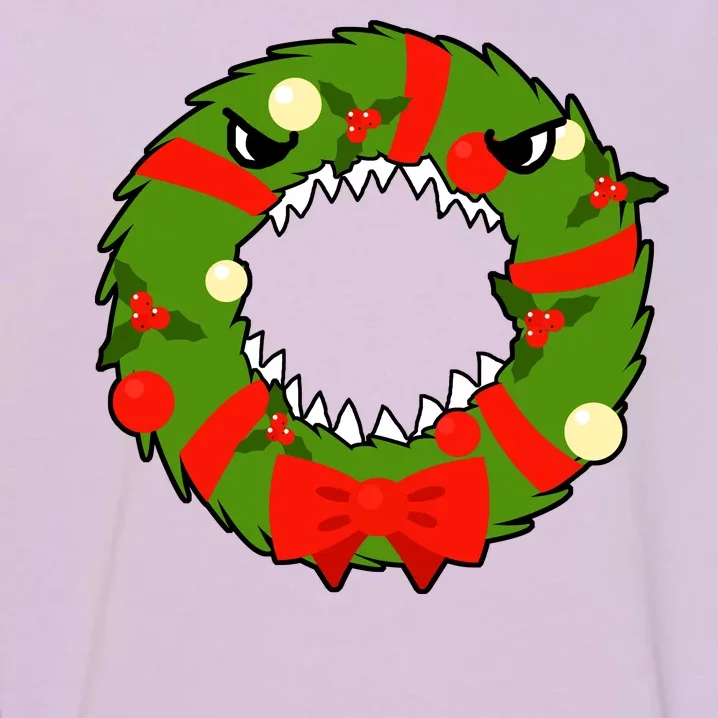 Monster Killer Christmas Wreath Garment-Dyed Sweatshirt