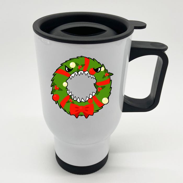 Monster Killer Christmas Wreath Front & Back Stainless Steel Travel Mug