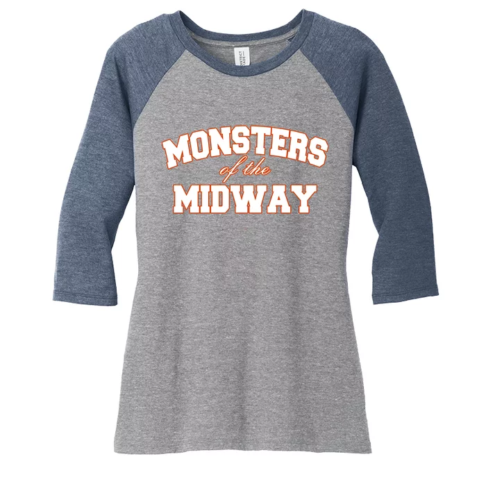 Monster Of The Midway Women's Tri-Blend 3/4-Sleeve Raglan Shirt