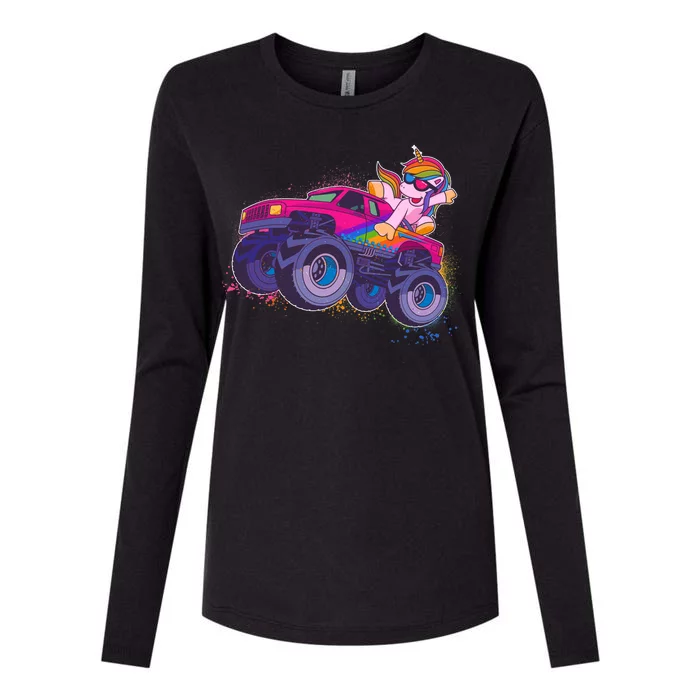 Monster Truck Unicorn Womens Cotton Relaxed Long Sleeve T-Shirt