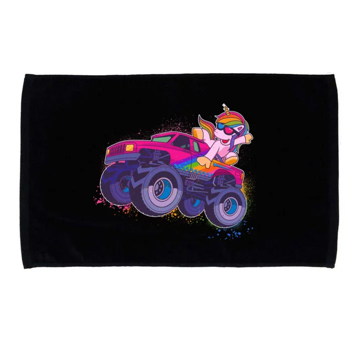 Monster Truck Unicorn Microfiber Hand Towel