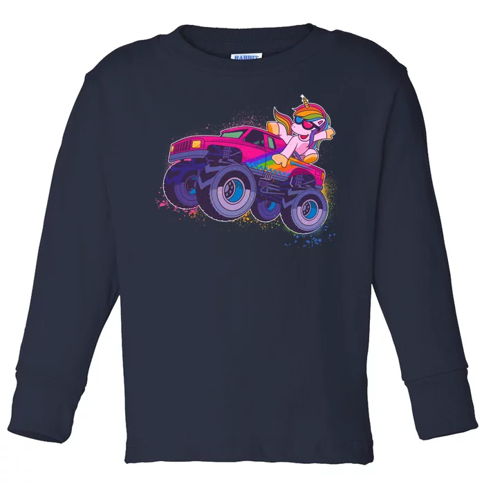 Monster Truck Unicorn Toddler Long Sleeve Shirt