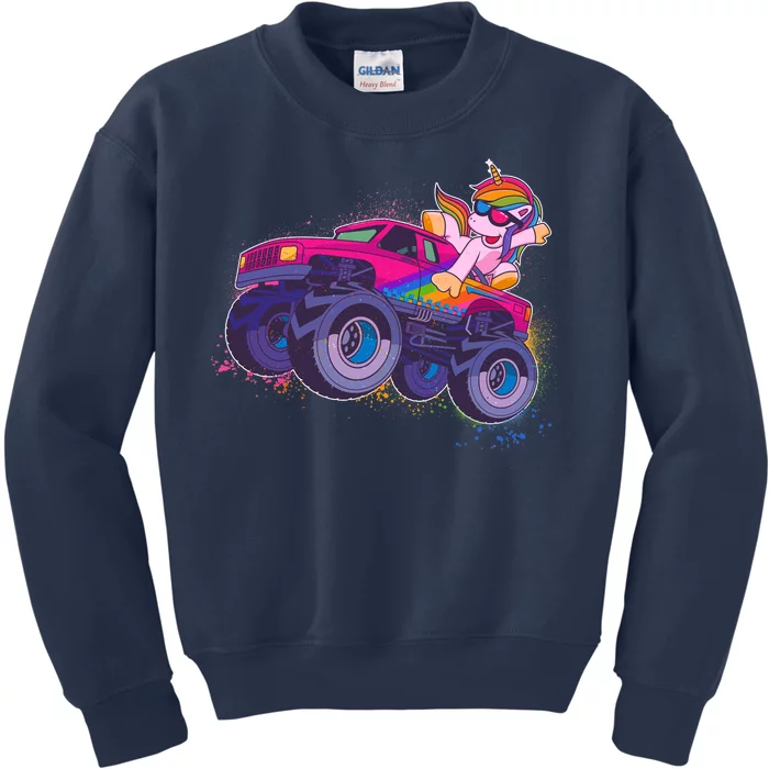 Monster Truck Unicorn Kids Sweatshirt