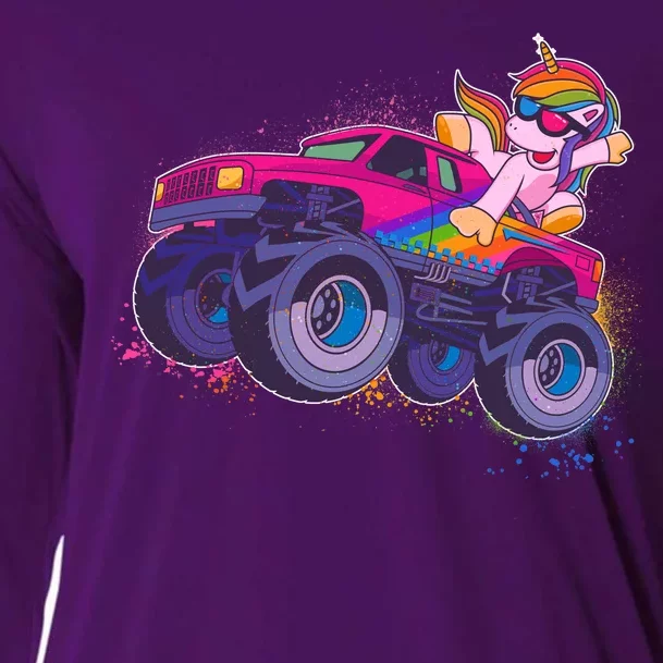 Monster Truck Unicorn Cooling Performance Long Sleeve Crew