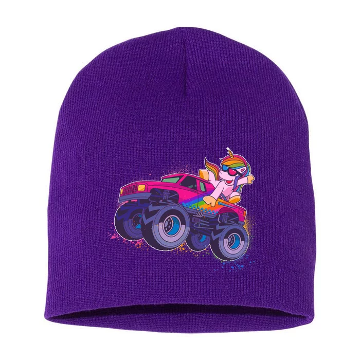 Monster Truck Unicorn Short Acrylic Beanie